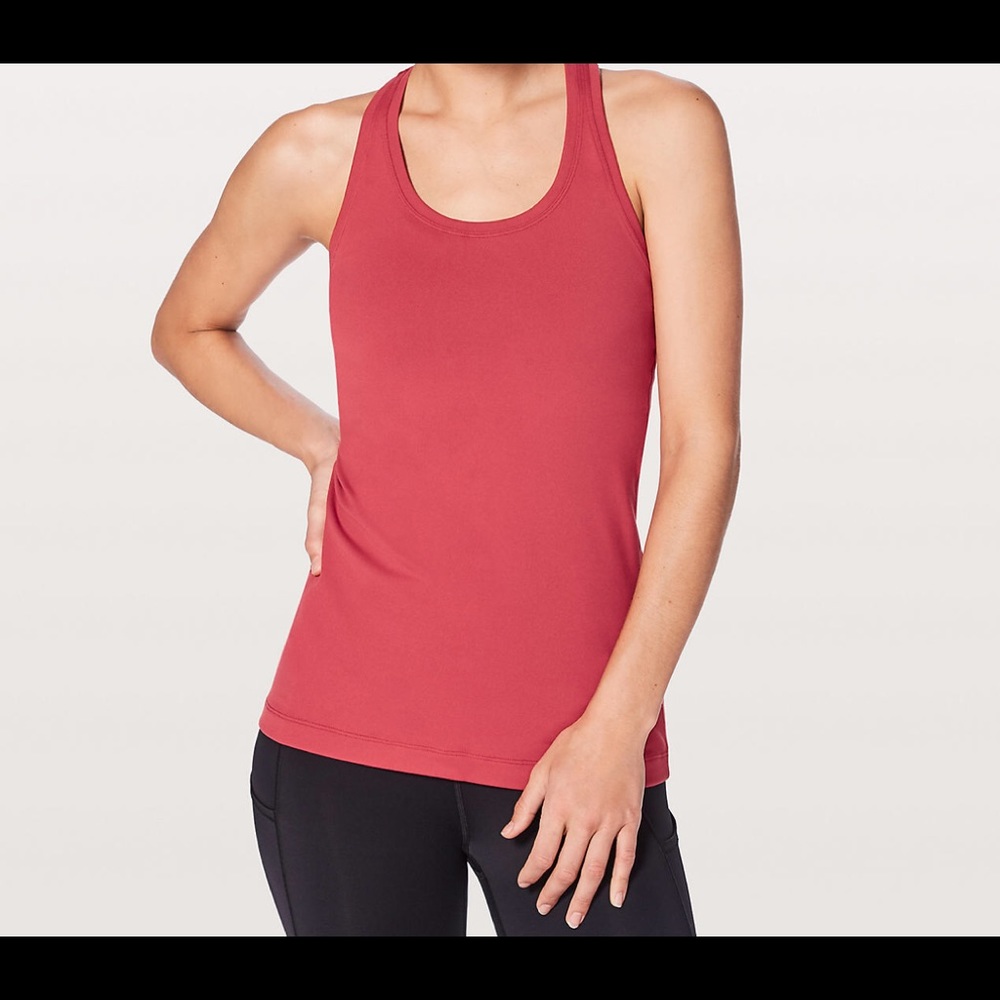 Lululemon racerback tank. Cherry red ribbed knit